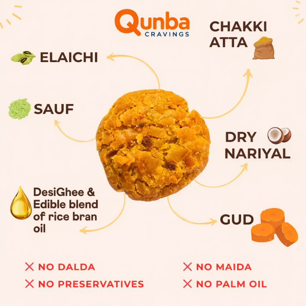 Homemade Indian snacks fried in Mother Dairy pure ghee and Saffola Gold, made with MP Sarbati shuddh chakki aata