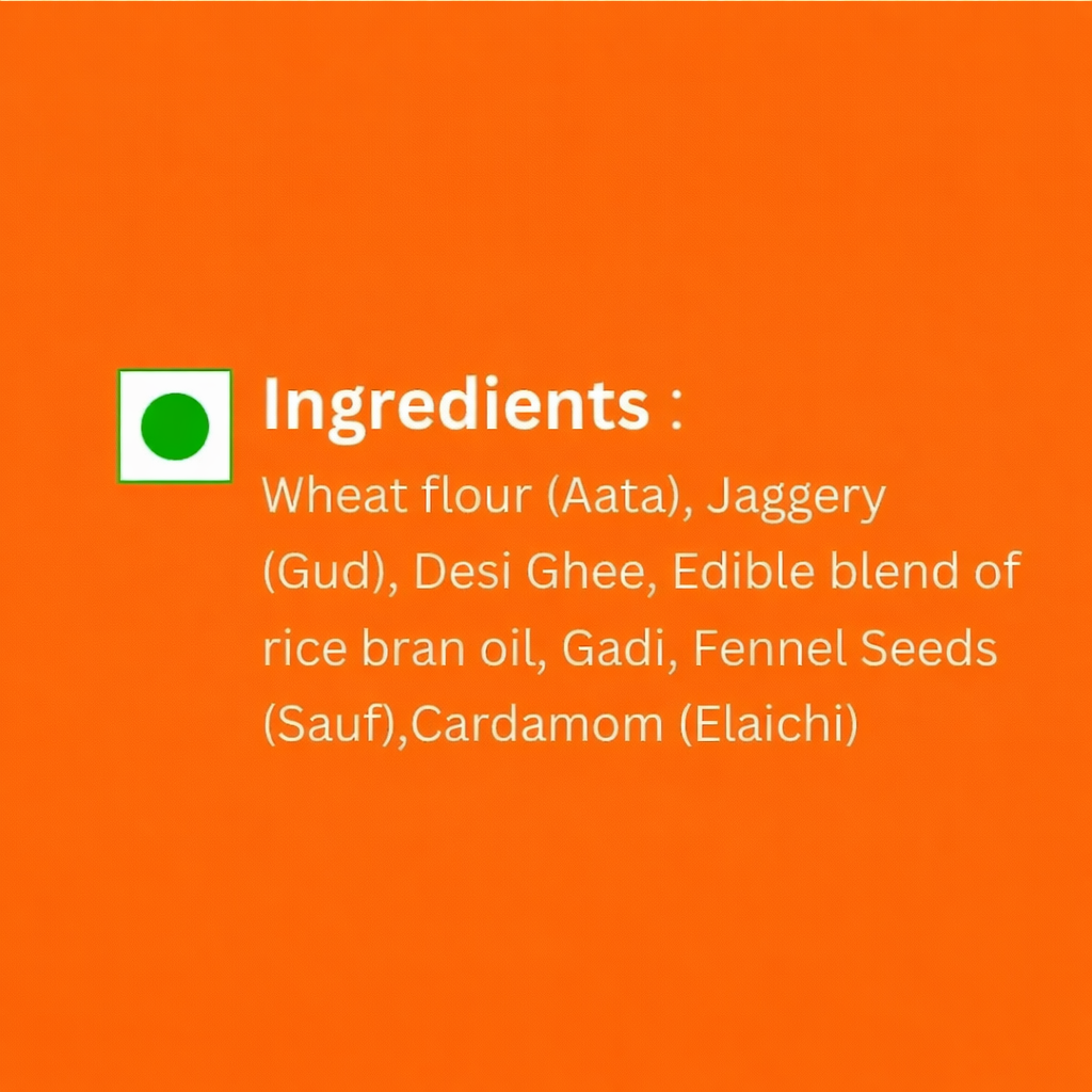 Homemade Indian snacks fried in Mother Dairy pure ghee and Saffola Gold, made with MP Sarbati shuddh chakki aata